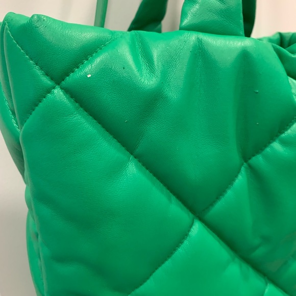 Stand Studio Quilted Tote Assante Diamond Large Bag Crossbody Tote Green - Picture 4 of 16